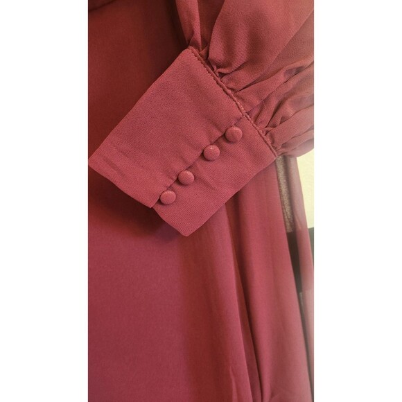 Lulus Burgundy Off Shoulder Maxi Dress Extra Small Long Sleeve Formal NWT - Picture 7 of 10